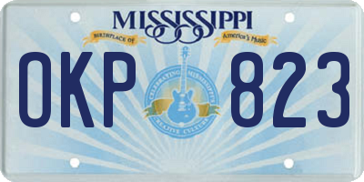 MS license plate OKP823