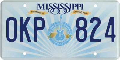 MS license plate OKP824
