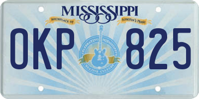 MS license plate OKP825