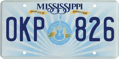 MS license plate OKP826