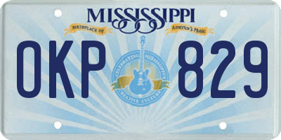 MS license plate OKP829