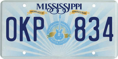MS license plate OKP834