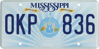 MS license plate OKP836