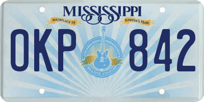 MS license plate OKP842
