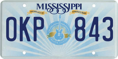 MS license plate OKP843