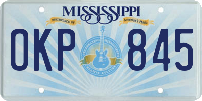 MS license plate OKP845