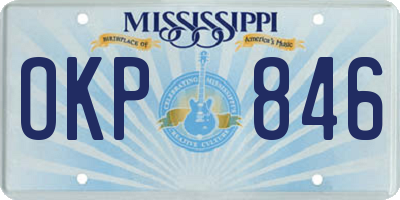 MS license plate OKP846