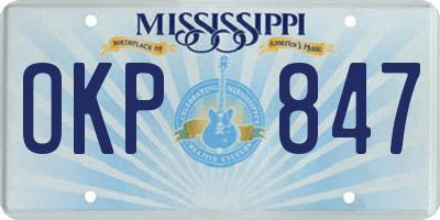 MS license plate OKP847