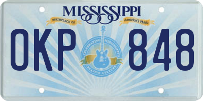 MS license plate OKP848