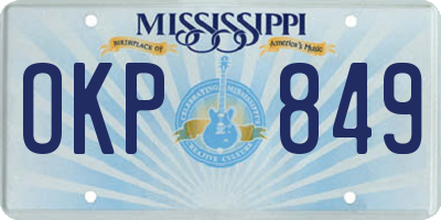 MS license plate OKP849