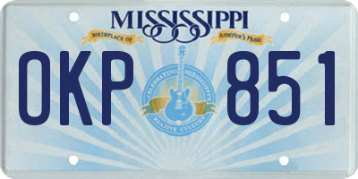 MS license plate OKP851
