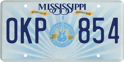 MS license plate OKP854