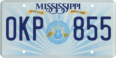 MS license plate OKP855
