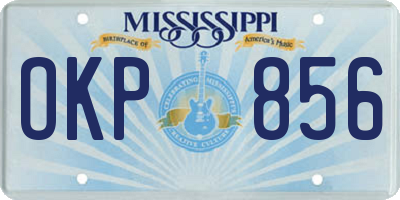 MS license plate OKP856