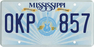 MS license plate OKP857