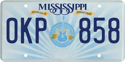 MS license plate OKP858