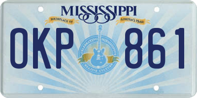 MS license plate OKP861