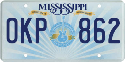 MS license plate OKP862