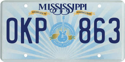 MS license plate OKP863
