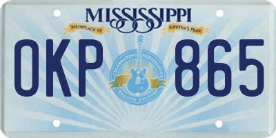 MS license plate OKP865