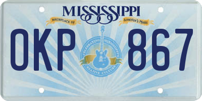 MS license plate OKP867