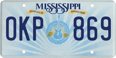 MS license plate OKP869