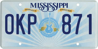 MS license plate OKP871