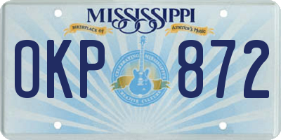 MS license plate OKP872