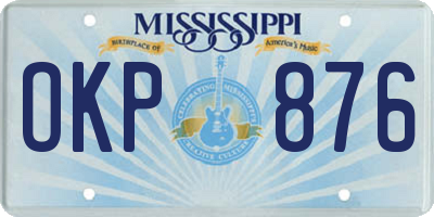 MS license plate OKP876
