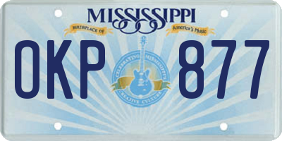MS license plate OKP877
