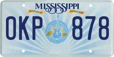 MS license plate OKP878