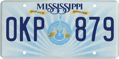 MS license plate OKP879