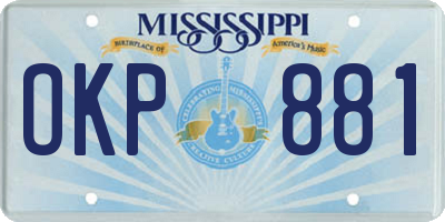 MS license plate OKP881