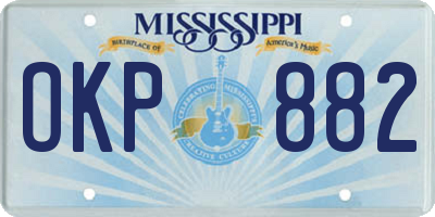 MS license plate OKP882