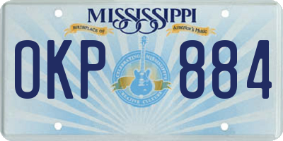 MS license plate OKP884