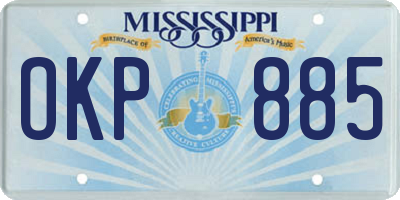 MS license plate OKP885