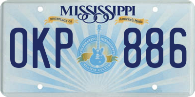 MS license plate OKP886
