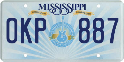 MS license plate OKP887
