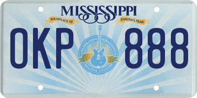 MS license plate OKP888