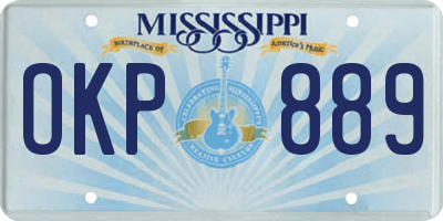 MS license plate OKP889