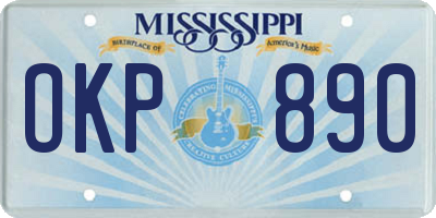 MS license plate OKP890