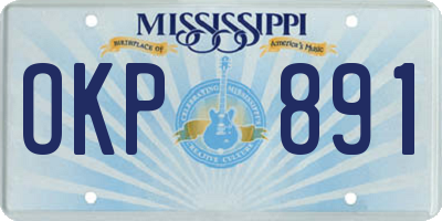 MS license plate OKP891