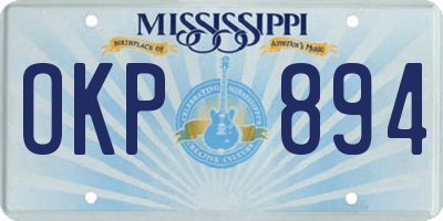 MS license plate OKP894
