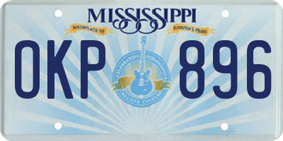 MS license plate OKP896