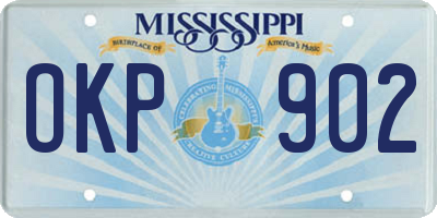 MS license plate OKP902