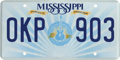 MS license plate OKP903