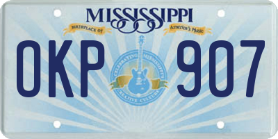MS license plate OKP907