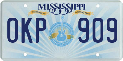 MS license plate OKP909