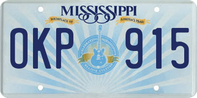 MS license plate OKP915