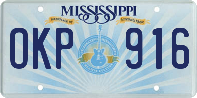 MS license plate OKP916